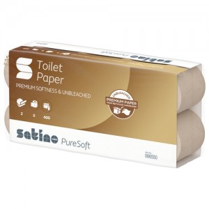 Χαρτί Υγείας ρολό SATINO PURESOFT 2ply 6*8ρολά 44m