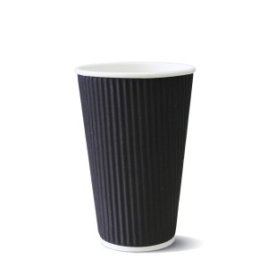 Χάρτινο ποτήρι γκοφρέ 8oz μαύρο
