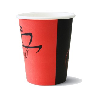 Χάρτινο ποτήρι 12οz-14oz  μαύρο-κόκκινο 